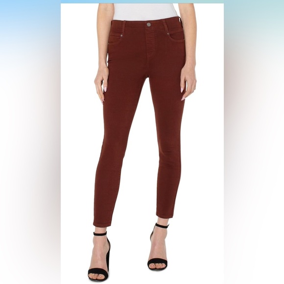 NWT Liverpool Los Angeles Gia Glider Pull-on Ankle Skinny in Brunette - Picture 3 of 16